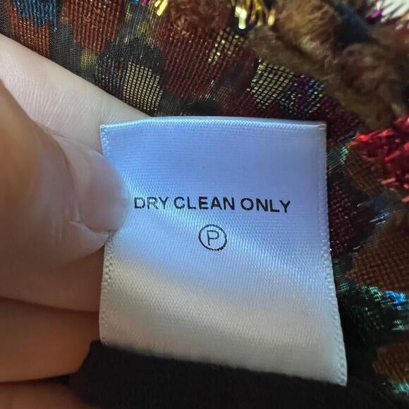 X by NBD Multicolor Metallic Velvet Cropped Peplum Blouse Size S - Picture 7 of 7